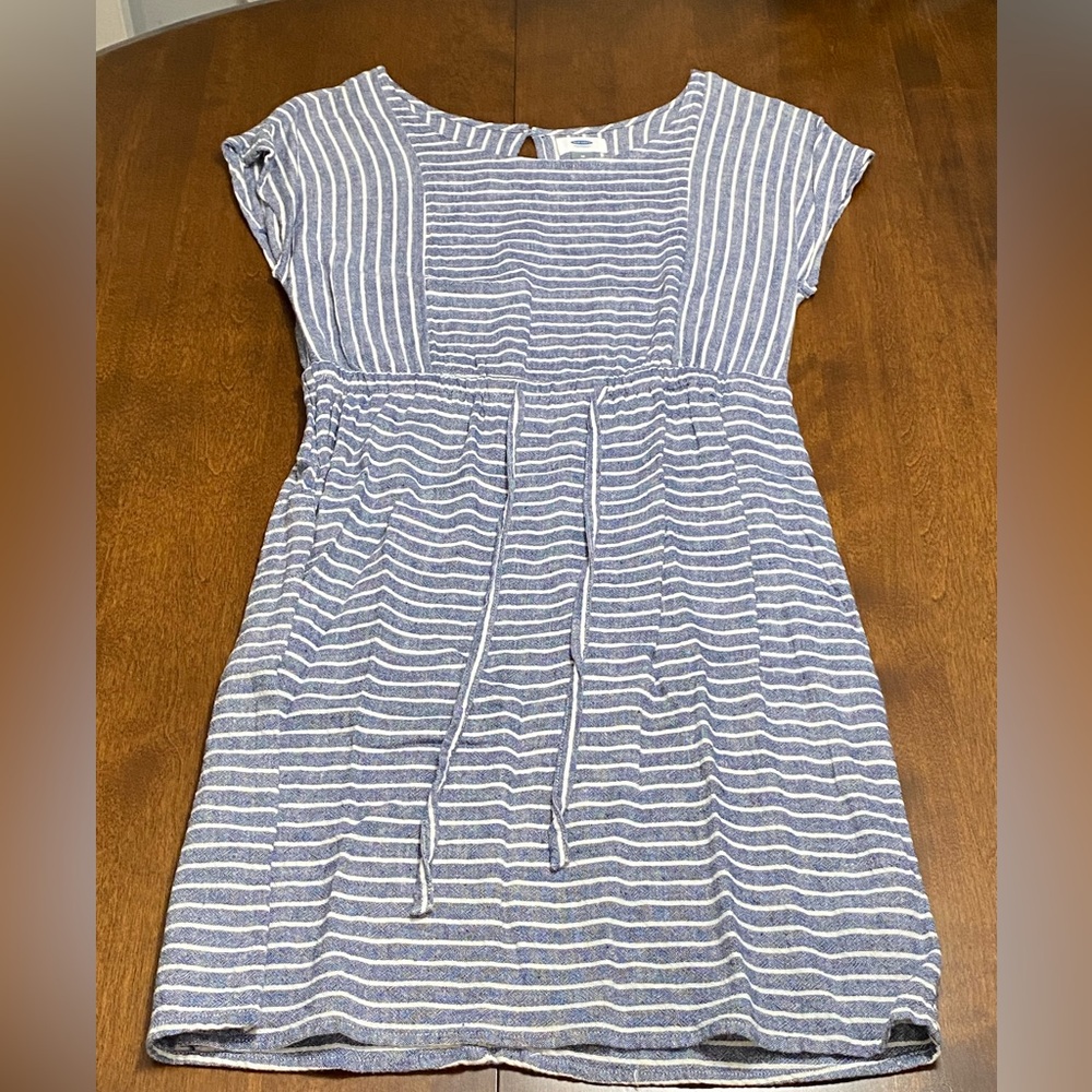 Old Navy Primitive Nautical Blue and White Striped Dress, Size M
